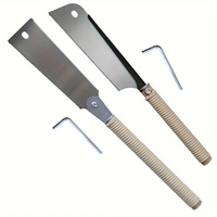 2PCS Pull Saw Set 24inch Double-Edge Saw 10/18 TPI 20inch Single-Edge Saw 14 TPI SK5 Steel Blades for Carpentry DIY Wood