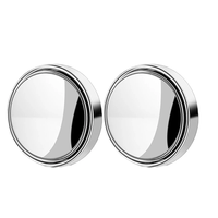 2Pcs Round Frame Convex Blind Spot Mirror Safety Driving Wide-angle 360 Degree Adjustable Clear Rearview Mirror Car Acce