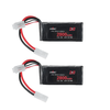 2Pcs URUAV 7.4V 2800mAh 25C 2S LiPo Battery Small Tamiya Plug for RC Car