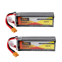 2Pcs ZOP Power 14.8V 4500mAh 4S 45C Lipo Battery XT60 Plug For RC Car Boat Quadcopter