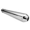 2X Motorcycle Cafe Racer Rear Exhaust Pipe with Sliding Bracke Silver Universal