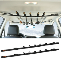 2x Vehicle Fishing Rod Rack Holder Straps Adjustable 30 to 54" Roof Fishing Pole Storage Carrier Belt 5 Rods for SUV Tru