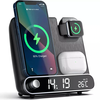 3 In 1 Digital Alarm Clock 15W Wireless Charger for Phone Earphone Watch Real-Time Temperature Display