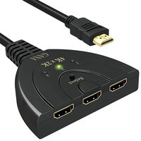 3 In 1 Out HD Switcher 4K*2K HD Splitter Adapter with 4K/1080P/3D Plug and Play for PS4 / Xbox / PS3 / Apple TV / Fire T