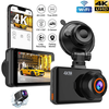 3-Inch Dash Cam Front 4K UHD Rear 1080P 170° Dual-Lens WiFi Driving Recorder HD Dual Recording Car Front Windshield DVR