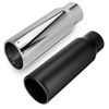 3 Inch Inlet 4 Inch Outlet Exhaust Tip 12 Inch Length Tail Pipe Anti-Corrosive High Temperature Resistant Black Silver A