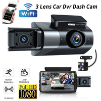 3 inch IPS Screen 3-Channel Driving Recorder 1080P HD 360° Rotation Dash Cam Without / With WiFi Loop Recording