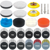 3 Inch Sanding Disc Drill Polishing Kit 133 PCS Wet Dry Headlight Restoration Hook and Loop Sandpaper Rotary Tools Multi