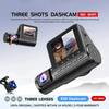 3 Lens Car Dash Cam Front Inside Rear Lens Car Driving Recorder HD 1080P Rear Camera Night Vision Dual-Angle Car DVR Dri