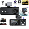3 Lens Car Driving Recorder Dash Cam 1080p HD Night Vision 2.0 Inch Hidden Three-Record Car Camera with 64G Memory Card