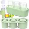 3 Pcs Silicone Ice Cube Tray for Tumbler,  Hollow Cylinder Ice Mold with Lid and Bin for Freezer Ice Drink Juice Whiskey