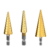 3 Piece HSS Titanium Coated Step Drill Bit Set 4-12mm 4-20mm 4-32mm Straight Slot HSS Perfect for Wood Metal Plastic Hol