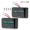 3 Port Car Charger Socket Multiple Device Charging 12V RV USB Outlet 72W Dual USB C 36W and Dual QC 3.0 18W Port for Car