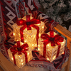 3 Sets Of Christmas Transparent Warm Light With Red Bow Christmas Gift Box LED Decorative Lights Warm Light for Christma