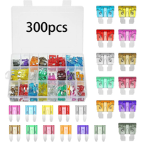 300pcs Aluminum Fixed Grid Automobile Fuse Blade Fuse Piece Small And Medium Aluminum Piece Insert Fuse Piece
