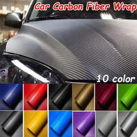 30x127cm 3D Carbon Fiber Style Car Stickers Roll Wrap Motorcycle DIY Styling Vinyl Colorful Decal for Car Exterior Inter