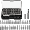 31PCS Drill Bits Set with PH PZ SL H T Sizes and 60mm Extension Rod in Plastic Case Versatile Heavy-Duty and Ideal for A
