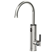 3200W Digital Electric Heating Faucet EU Standard 1/2 Inlet without Inlet Pipe Stainless Steel 220V-240V Digital Electri