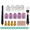 35-Piece TIG Stubby Lens Kit for WP9 WP20 WP25 Torch Short & Wide Gas Lens Compatible Improved Welding Precision & Clari