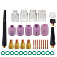 35-Piece TIG Stubby Lens Kit for WP9 WP20 WP25 Torch Short & Wide Gas Lens Compatible Improved Welding Precision & Clari