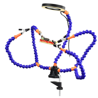 360 Degree Rotatable Auxiliary Soldering Station with Anti-Scratch Alligator Clips Flexible Y-Shaped 3 Arms and Stable B