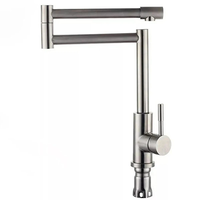 360° Rotating Extended Foldable Kitchen Hot And Cold Water Faucet 304 Stainless Steel Brushed Extended Sink Vegetable Ba