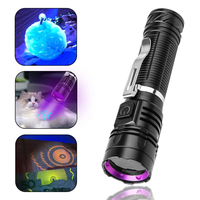 365nm Purple UV Fluorescent Lamp Black Light Flashlight Waterproof 18650 Battery Rechargeable Camping Ditecting LED Torc