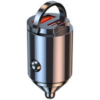 36W Mini Car Charger Adapter with PD Fast Charging Dual USB Ports Car Conversion Plug One To Two Car USB Interface