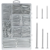 376PCS Premium Hardware Nails Assortment Kit Carbon Steel Galvanized Various Sizes 2" 1-1/2" 1-1/4" 1" 3/4" With Storage