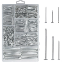 376PCS Premium Hardware Nails Assortment Kit Carbon Steel Galvanized Various Sizes 2 1-1/2 1-1/4 1 3/4 With Storage