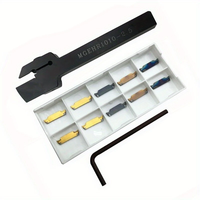 3/8 Handle MGEHR Lathe Slot Cutting Parting Tool Holder with MGGN250 Hard Alloy Slot Blades Coated in 4 Colors Used for