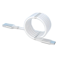 3A USB-A to Type-C Magnetic Stroage Cable Fast Charging Data Transmission Copper Core Line 1M/1.8M Long for iPhone 15 15