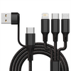 3A USB-A/Type-C to Micro/iP/Type-C Cable Fast Charging Copper Core Line 1.2M Long for iPhone 15 14 13 for Huawei Pura 70