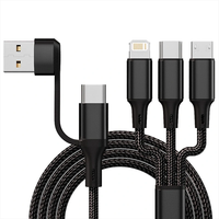 3A USB-A/Type-C to Micro/iP/Type-C Cable Fast Charging Copper Core Line 1.2M Long for iPhone 15 14 13 for Huawei Pura 70