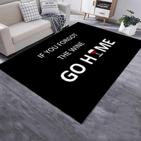 3D Patterned Area Mat Household Carpet Black Modern Non-slip Decorative Floor Mat for Office Kitchen Washroom Use