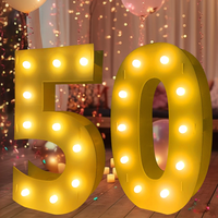 3FT Stereoscopic Balloon Frame Marquee Light-up Number Laminated Cardboard with Easy Assembly Ideal for Celebrations & O