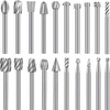 3mm High Speed Steel Woodworking Rotary Files Set of 20 - Carving DIY Polishing Grinding Head Milling Cutter Kit Accesso