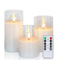 3Pack LED Battery Operated Decorative Light Remote Control Flameless Candles for Bedroom and Party