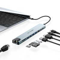 [3Pcs] BlitzWolf® BW-NEW TH5 10 in 1 USB Hubs with HD 4K@30Hz USB3.0 / USB2.0 / Type-C 2.0 / RJ45 Ethernet / 100W PD Cha