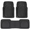 3pcs Deep Dish Heavy Duty Rubber Car Floor Mats Trim to Fit All Weather Protection for SUV Truck Van High-Quality PVC