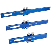 3PCS Woodworking Ruler-Aluminum Pocket Rulers with Slide Stop Woodworking T-Type Scribing Rule Marking Measuring Ruler S