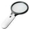 3X 45X Mini Handheld Magnifier Dual Lens 3 LED Light Magnifying Glass Effective Lens Diameter 75MM and 22MM Brightness A