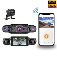 4 Channel 3-Inch IPS HD Dash Cam Night Vision Quad-Recording 1080P GPS Driving Recorder WiFi Connect Accident Recording