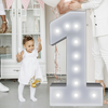 4 Giant Balloon Frame Marquee Numbers with Backup Warm Light Bulb Easy 15 Minute Assembly Ideal for Versatile Event Deco