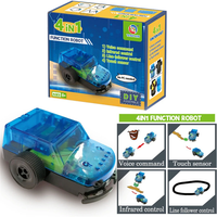 4-in-1 DIY Assembled Function Robot Voice Command Infrared Control Educational STEM for Children Toys