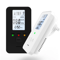 4 in 1 Gas Alarm Methane Carbon Monoxide Temperature Humidity Monitor High Decibel Warning LCD Display Plug and Play Saf