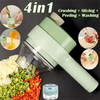4-in-1 Handheld Electric Vegetable Cutter and Meat Mincer Quick and Convenient Kitchen with Direct-to-Pot Feature and Ea