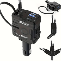 4 in 1 Retractable Car Charger Support 120W USB C Car Charger Adapter with 2 USB Ports Car Phone Charger for Samsung