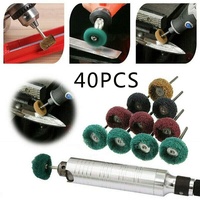 40 Pack Abrasive Buffing Polishing Wheel Set 1 Inch Fine Medium Coarse Grit Rotary Tool Accessories Rust Removal Metal J