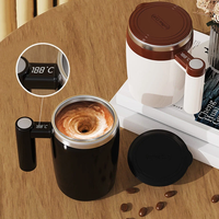 400ml USB Rechargeable Battery Auto Mixing Cup For Coffee Milk Grain Oat Magnetized Stirring ABS Stainless Steel Mug